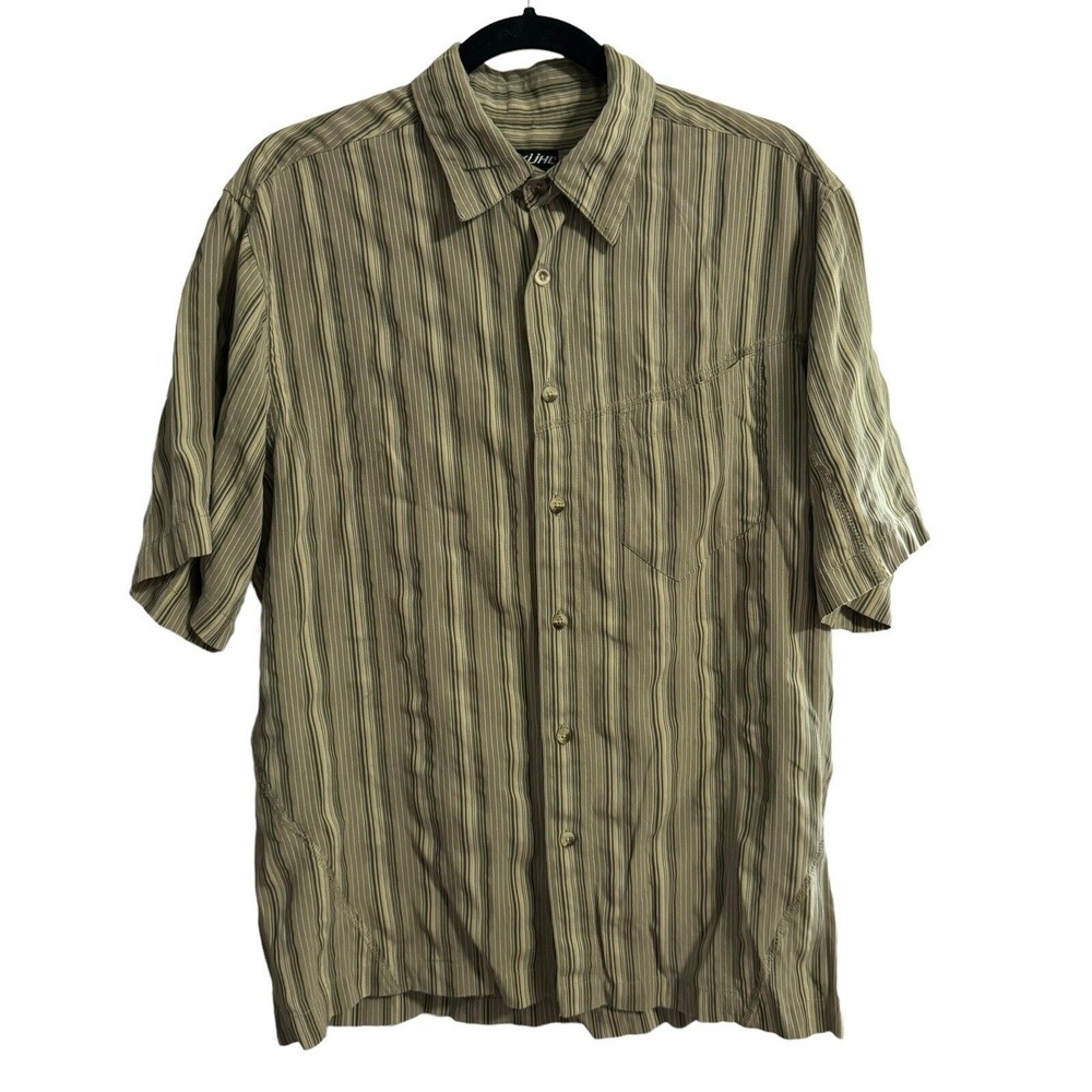Kuhl Seer Sucker Mens Multicolored Striped Button Up Hiking Textured Shirt Large